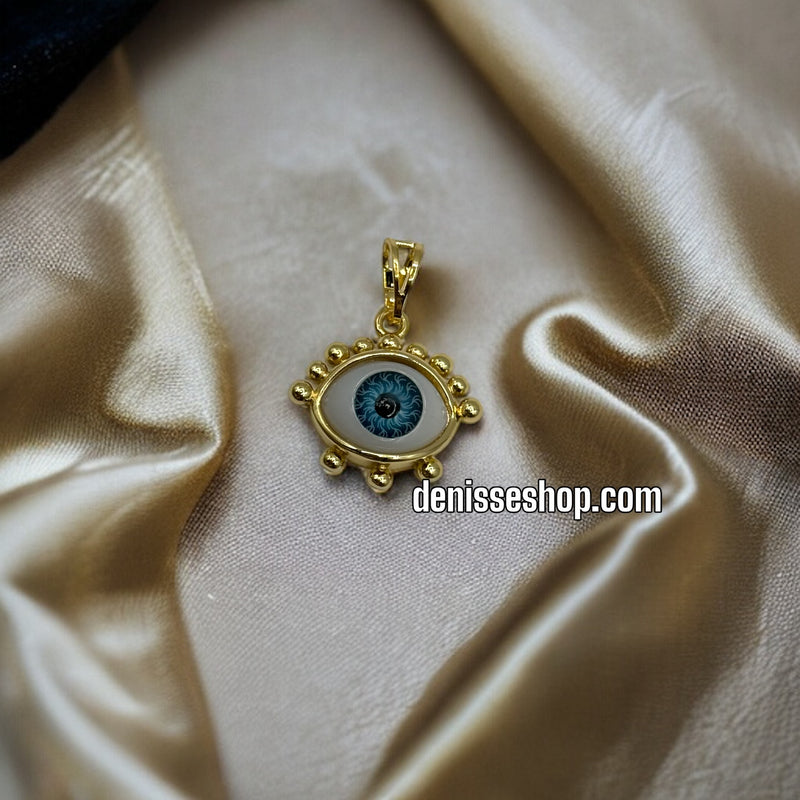 14K BLUE EYE PENDANT P243 (CHAIN NOT INCLUDED)