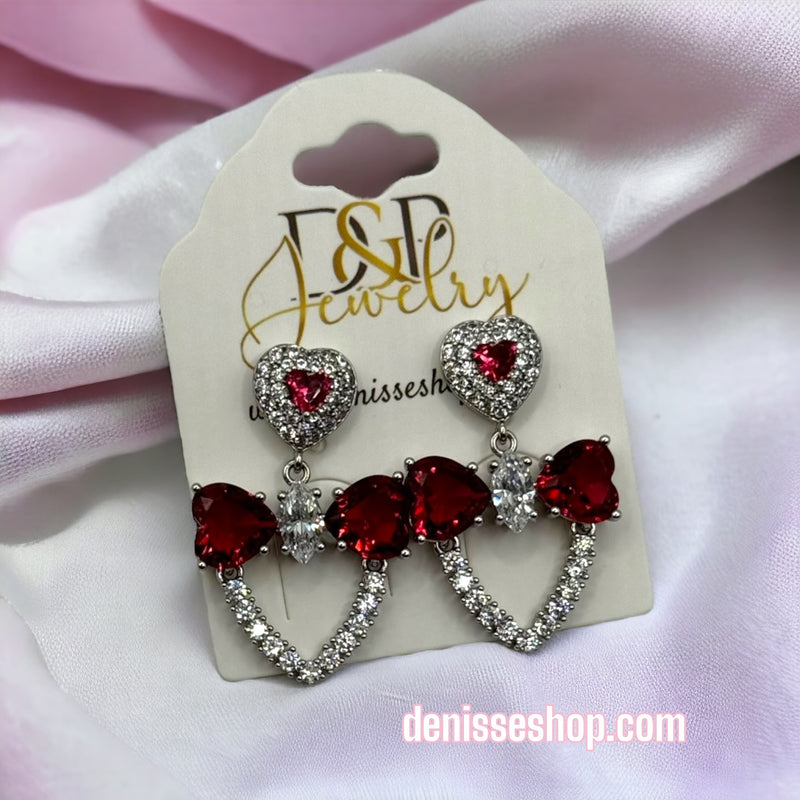 Silver Heart Earrings E248