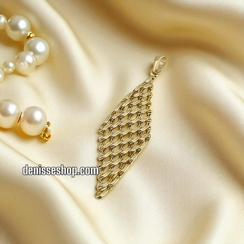 14K GOLD/LEAF NET PENDANT P931