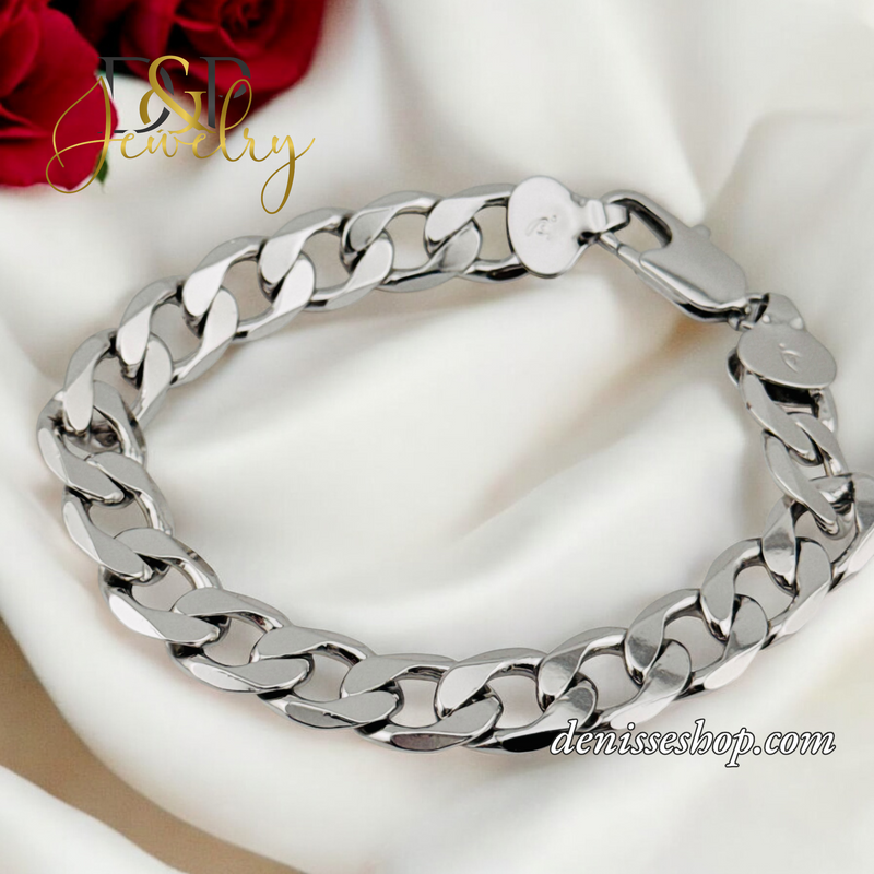 SILVER 10MM CUBAN BRACELET BR680