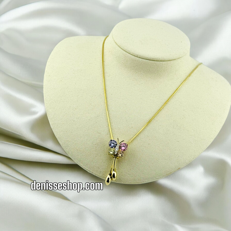 14K MULTI COLOR STONE  FASHION NECKLACE SET N31