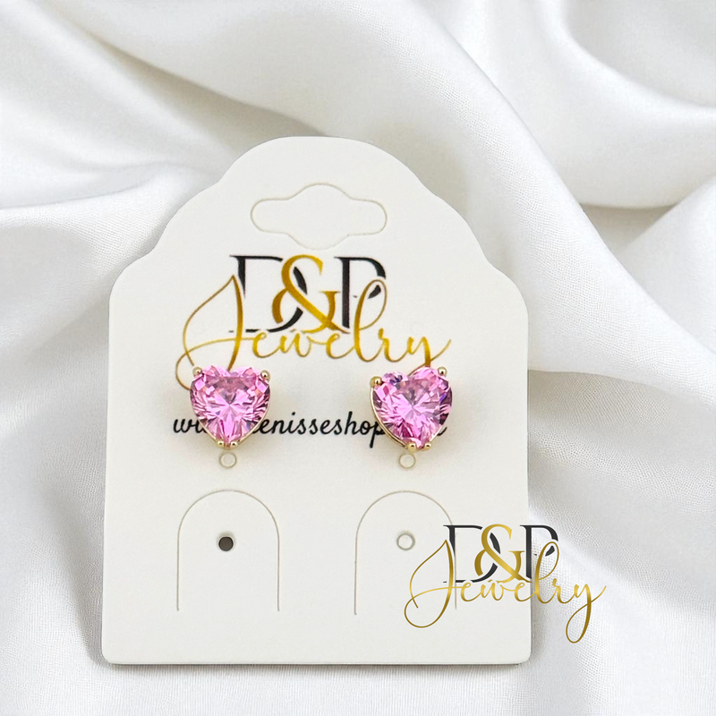 14K HEART EARRING E959