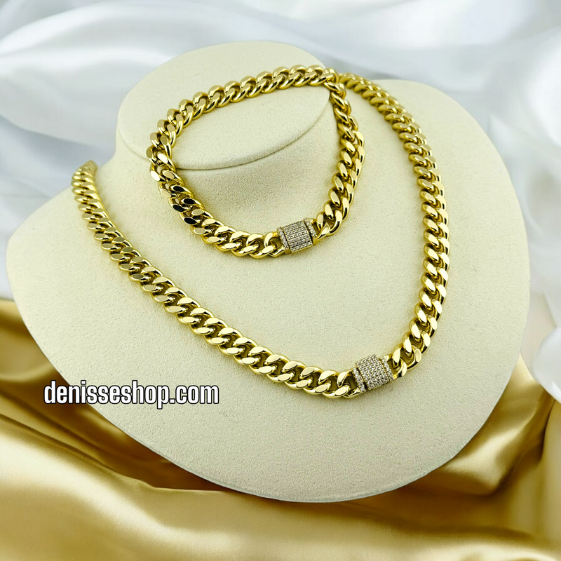 14K MONACO NECKLACE AND BRACELET N15