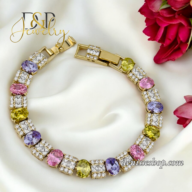 14K MULTICOLOR DESIGN BRACELET BR675