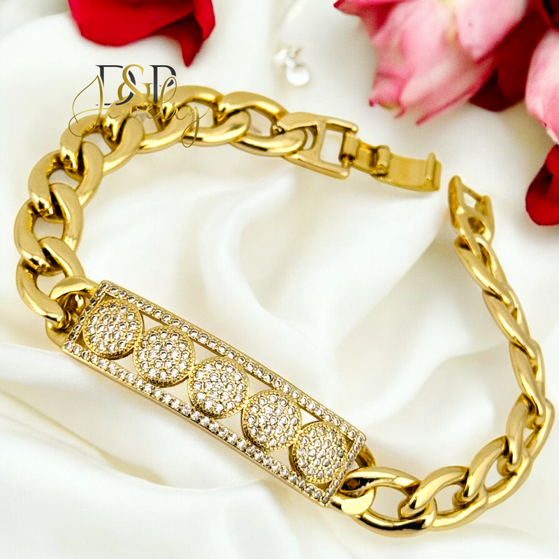 14K CHUNKY PLATE BRACELET BR703