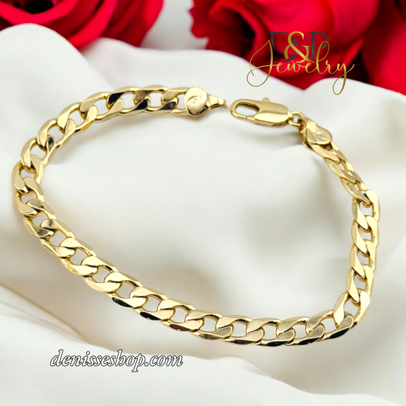 14K FASHION 5MM CUBAN MEN BRACELET 8.3&