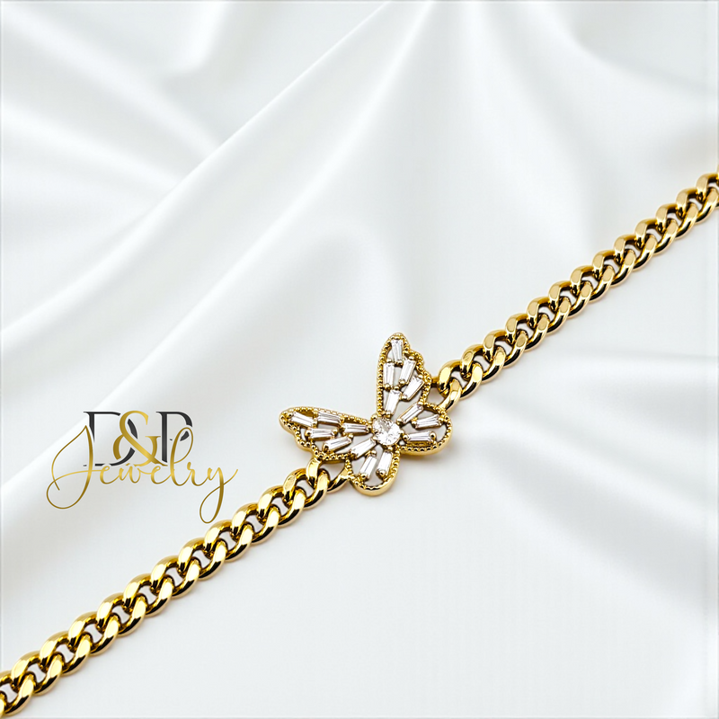 14K GOLD BUTTERFLY BRACELET BR810