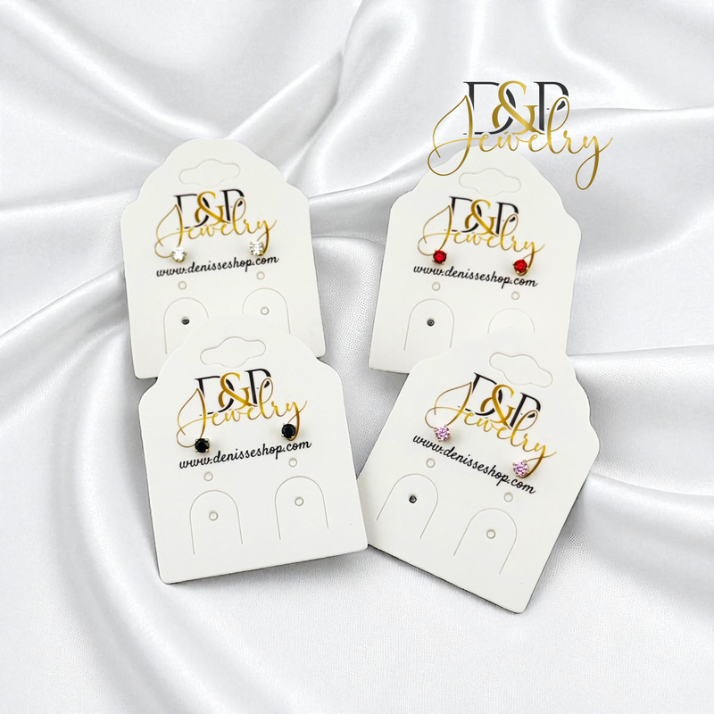 14K SMALL ZIRCONIA EARRING E966