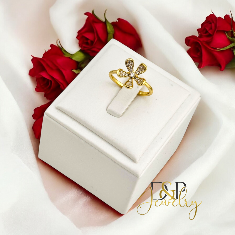 14K SMALL FLOWER RING RG363