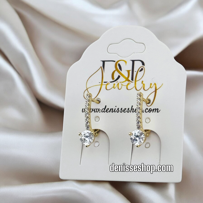 14K WHITE STONE HUGGIES EARRING E800