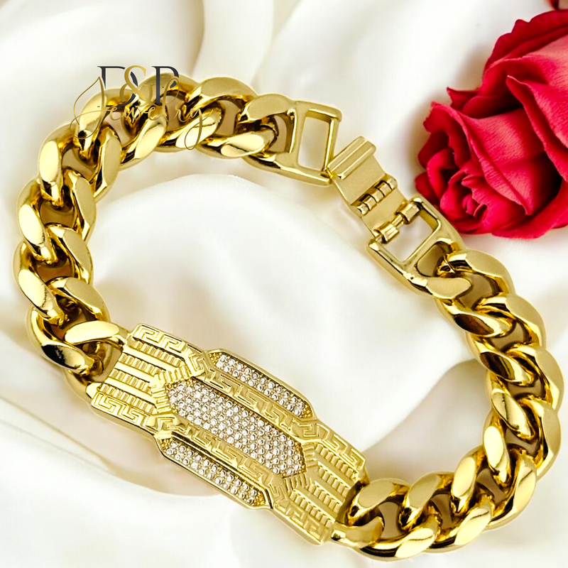 14K GOLD CHUNKY PLATE BRACELET BR711