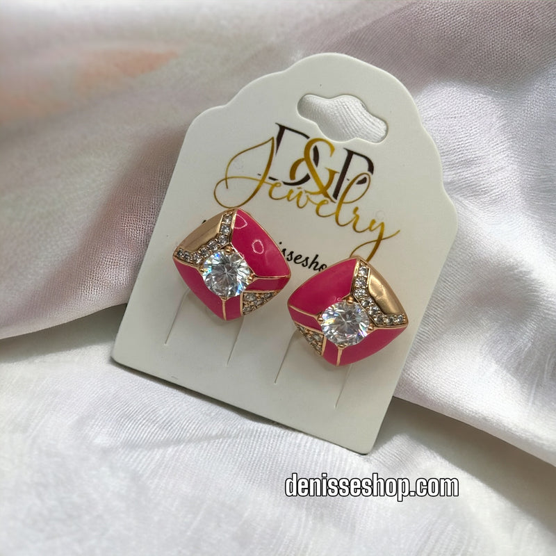 18K PINK EARRINGS E390