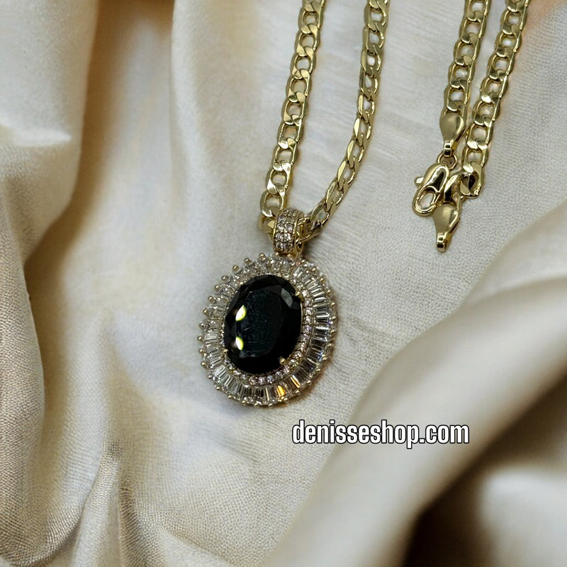 14K ELEGANT BLACK PENDANT P212 (CHAIN NOT INCLUDED)