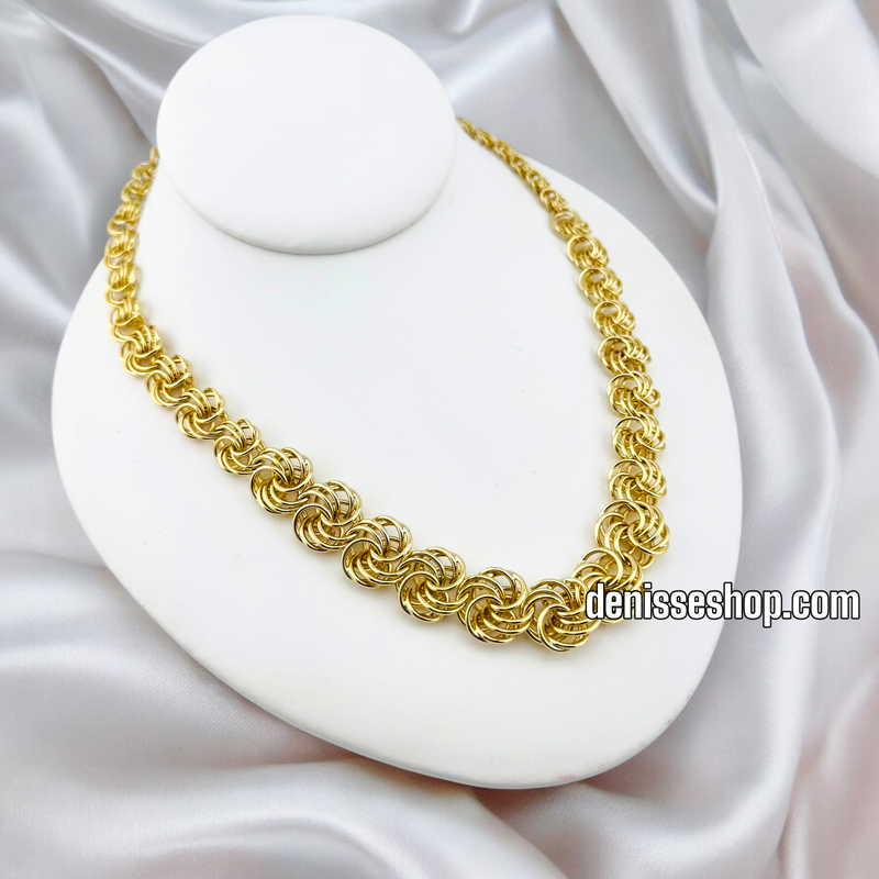 14K DOUBLE SPIRAL NECKLACE N218