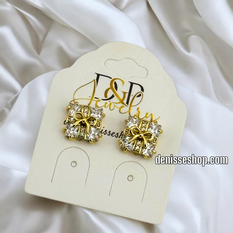 14K GIFT BOX DESIGN EARRING E712