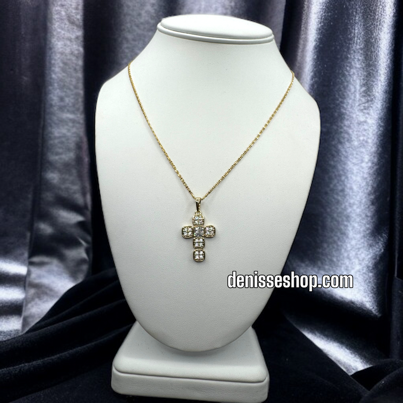 14K WHITE CROSS PENDANT P310