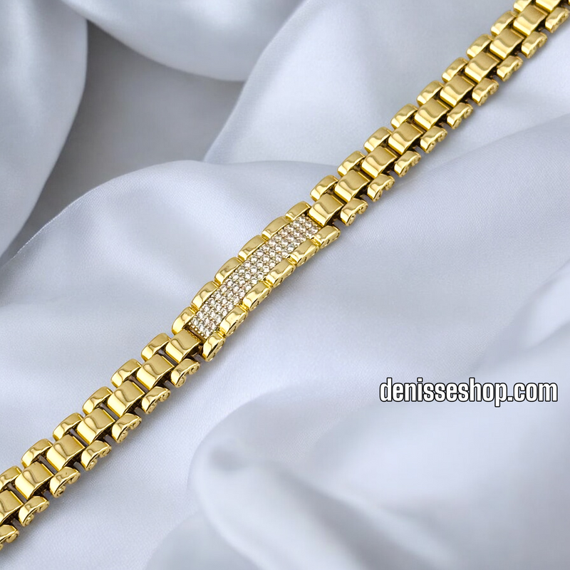 14K WITHE STONE GOLD BRACELET BR651