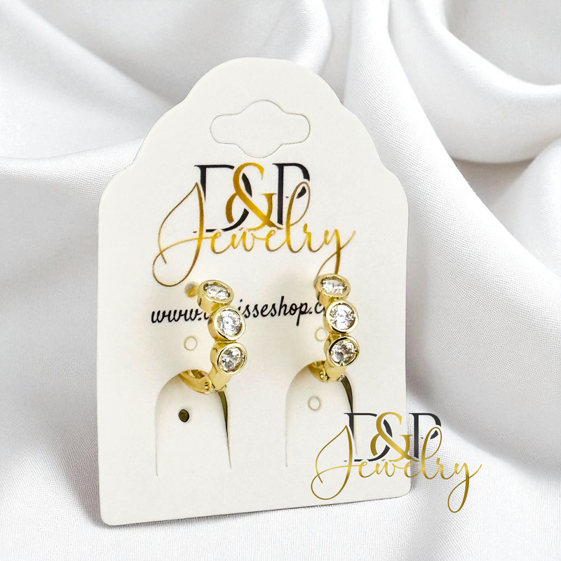 14K SMALL WHITE HOOP EARRING HP775