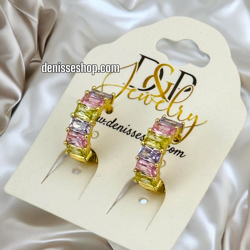 14K SOFT COLORS HOOP EARRING HP553