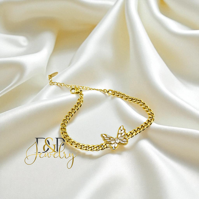 14K GOLD BUTTERFLY BRACELET BR810