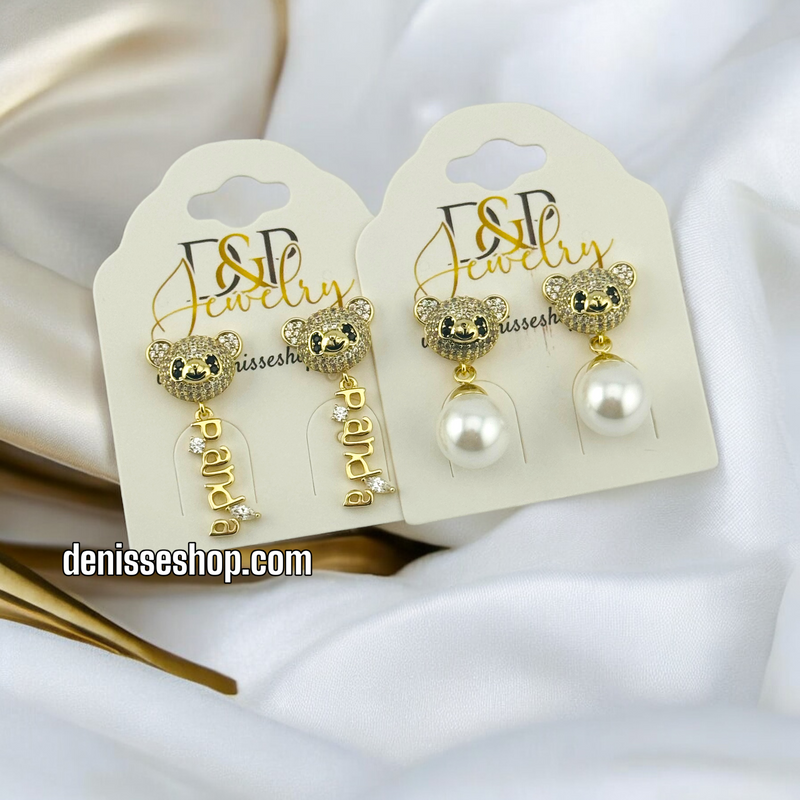 14K PANDA  EARRING E642