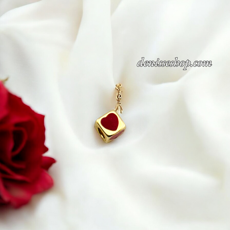 14K RED HEART SPACER P673