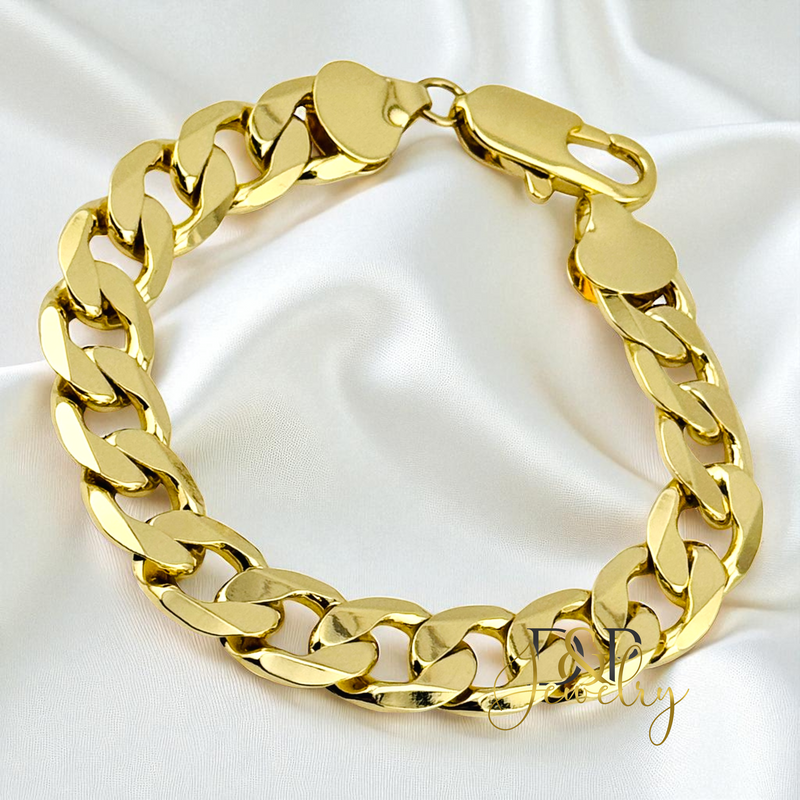 14K  MEN CUBAN 12MM 8" BRACELET 8&