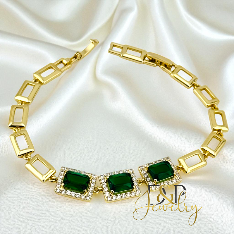 14 GREEN STONE BRACELET BR838