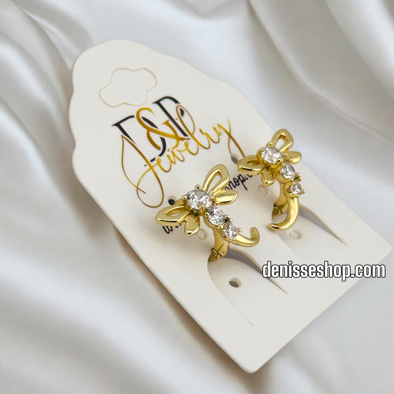 14K GOLD DRAGONFLY HOOP EARRINGS HP595