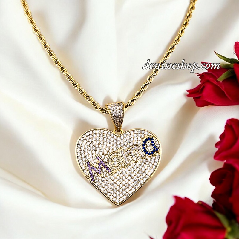 14K MAMA HEART BIG PENDANT P671