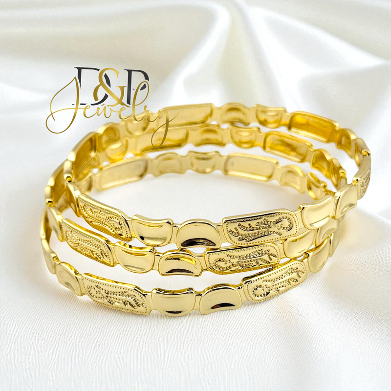 14K THREE SET BANGLE BRACELET 70mm BR790