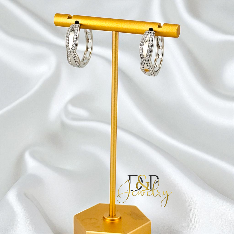 SILVER DESIGN HOOP EARRING HP833