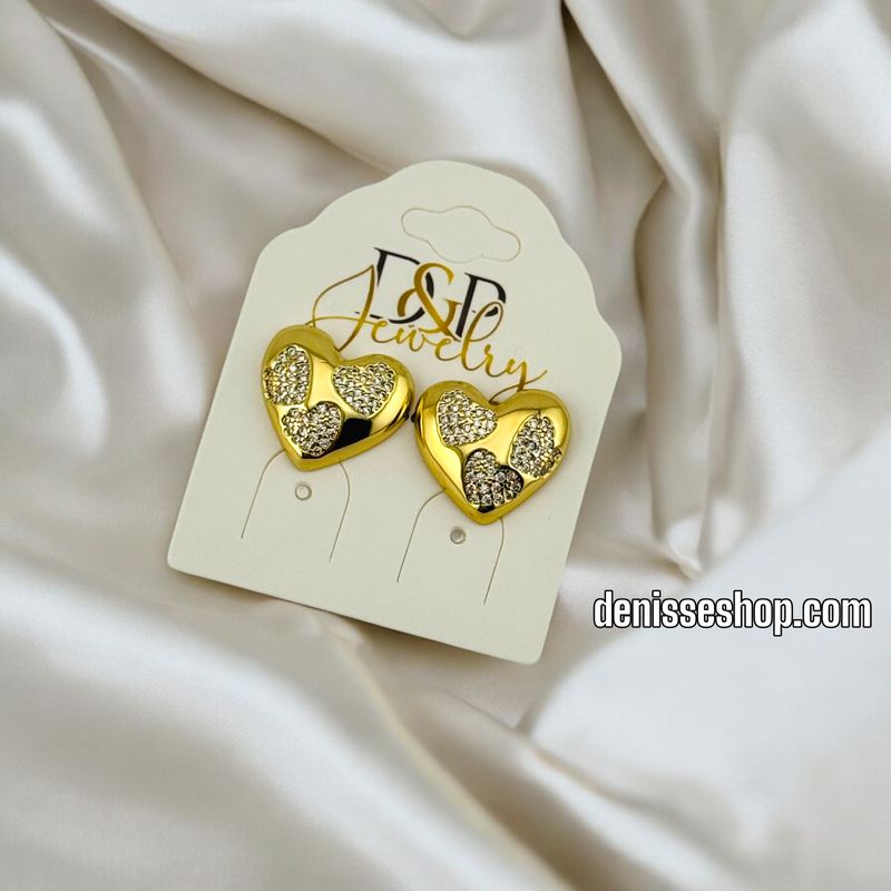 14K /WOMAN/ HEART STUD EARRING E738