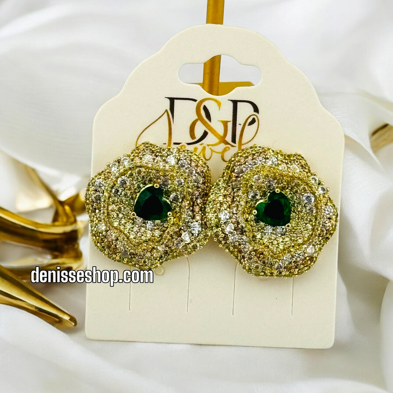 14K GREEN EARRING E616