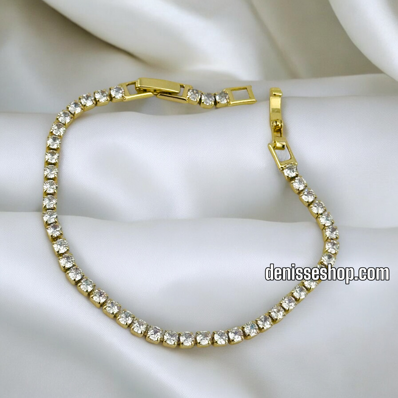 14K / WHITE STONE FASHION BRACELET BR534