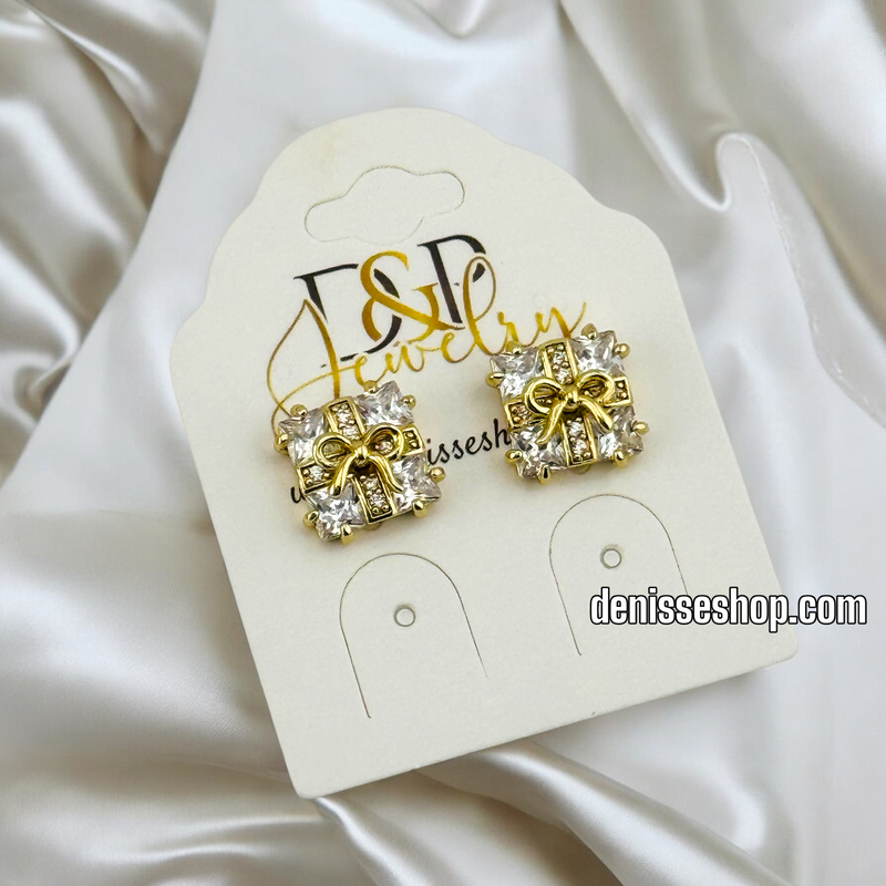 14K GIFT BOX DESIGN EARRING E712