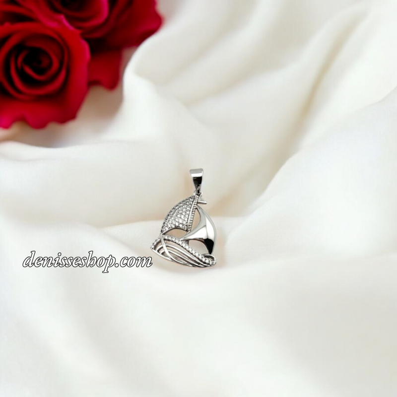 SILVER WOMEN BOAT PENDANT P696