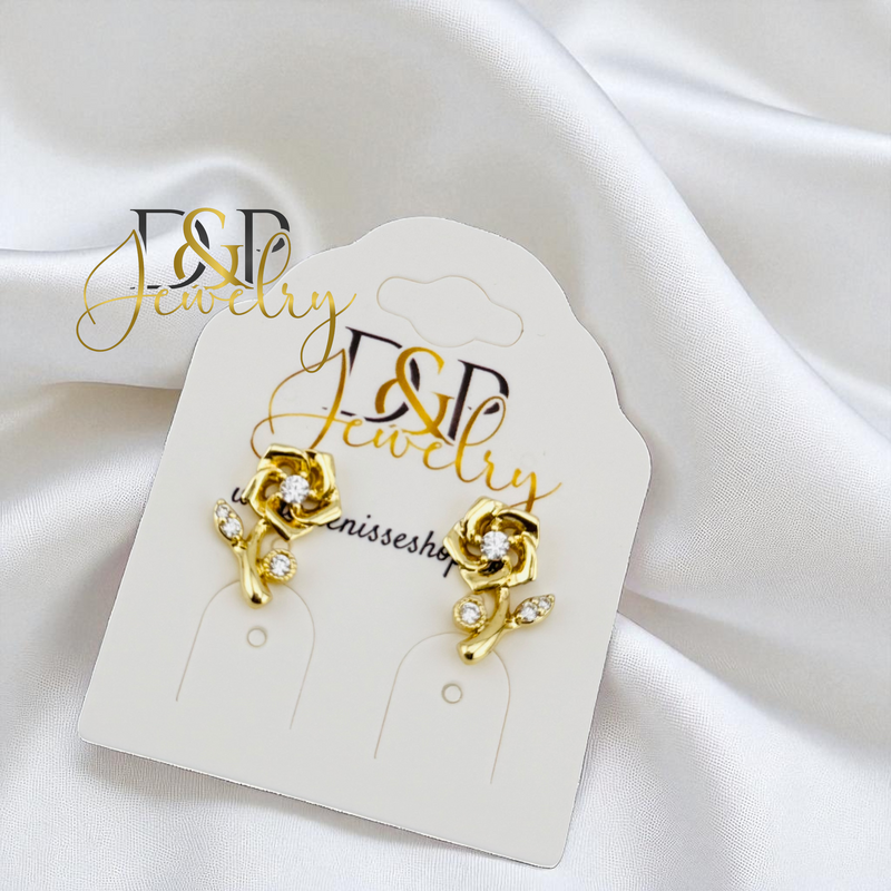 14K GOLD/CUTE FLOWER EARRING E1003