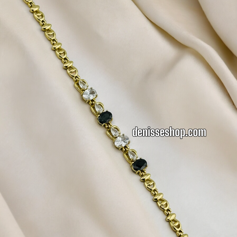 14K BLACK AND WHITE BRACELET BR345