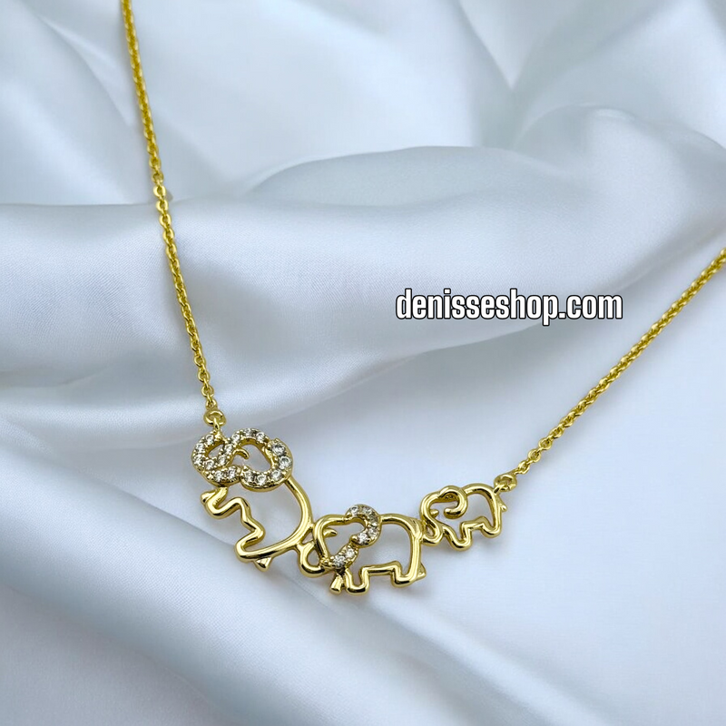 14K ELEPHANTS NECKLACE 18&