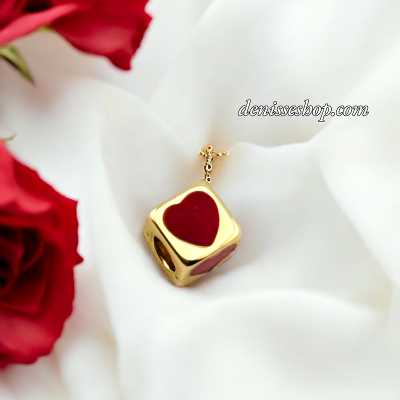 14K RED HEART SPACER P673