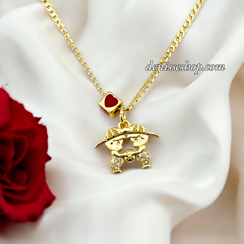 14K GIRL AND BOY PENDANT P670