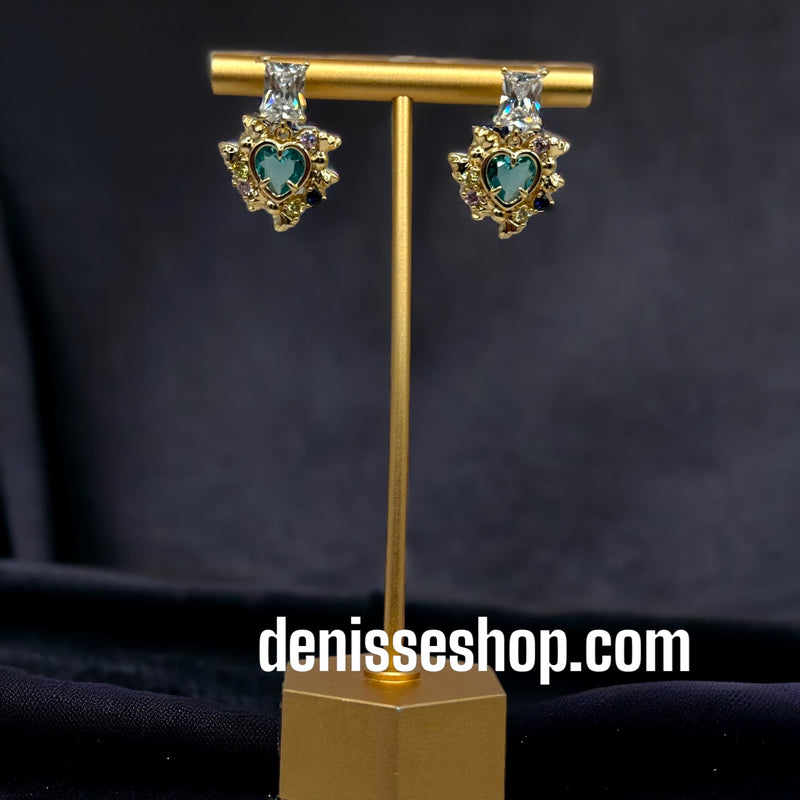 18k Blue Heart Earrings E202