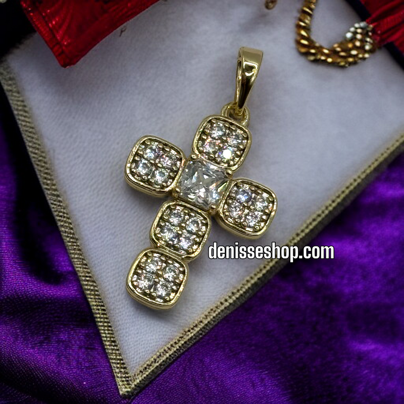 14K WHITE CROSS PENDANT P310