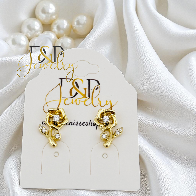 14K GOLD/CUTE FLOWER EARRING E1003