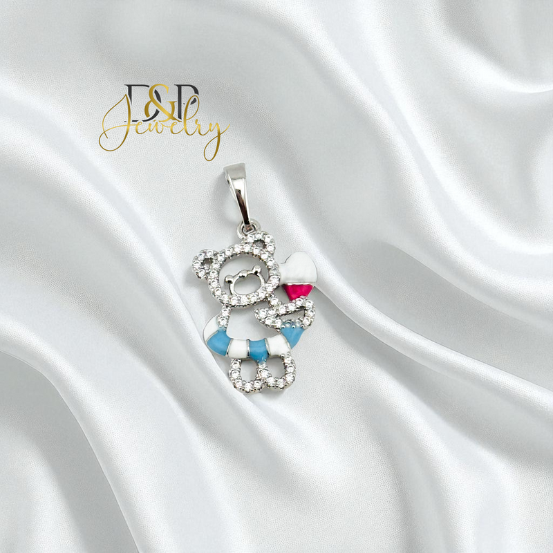 14K SILVER/BEAR/ICE CREAM PENDANT P922