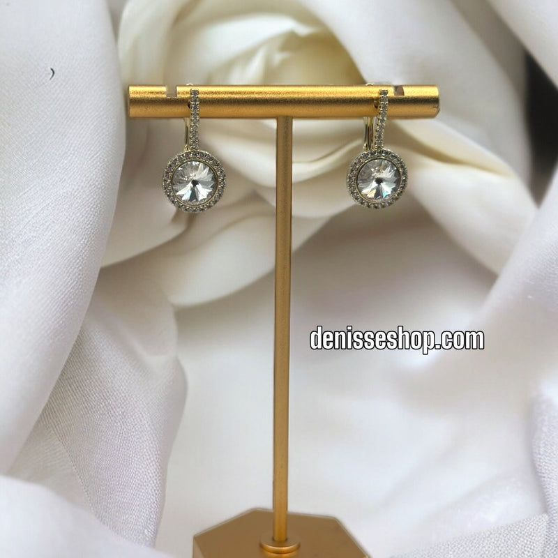 14k Elegant White Stone Earrings E342