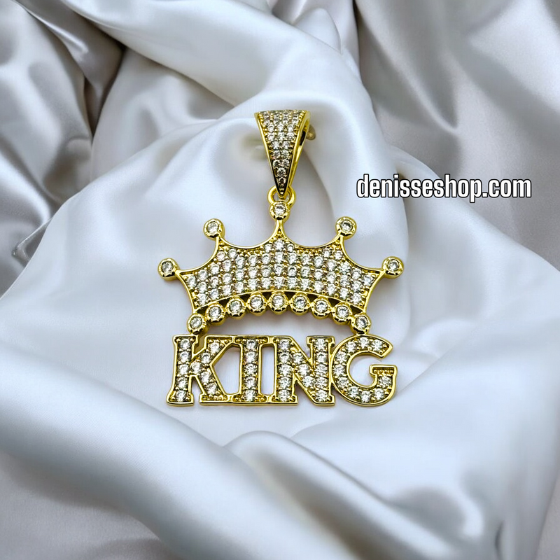 14K FASHION KING CROWN MEN PENDANT P475