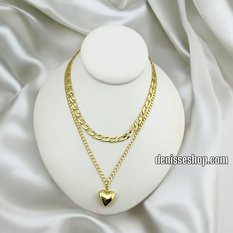 14K CUBAN DOUBLE LAYER NECKLACE N210