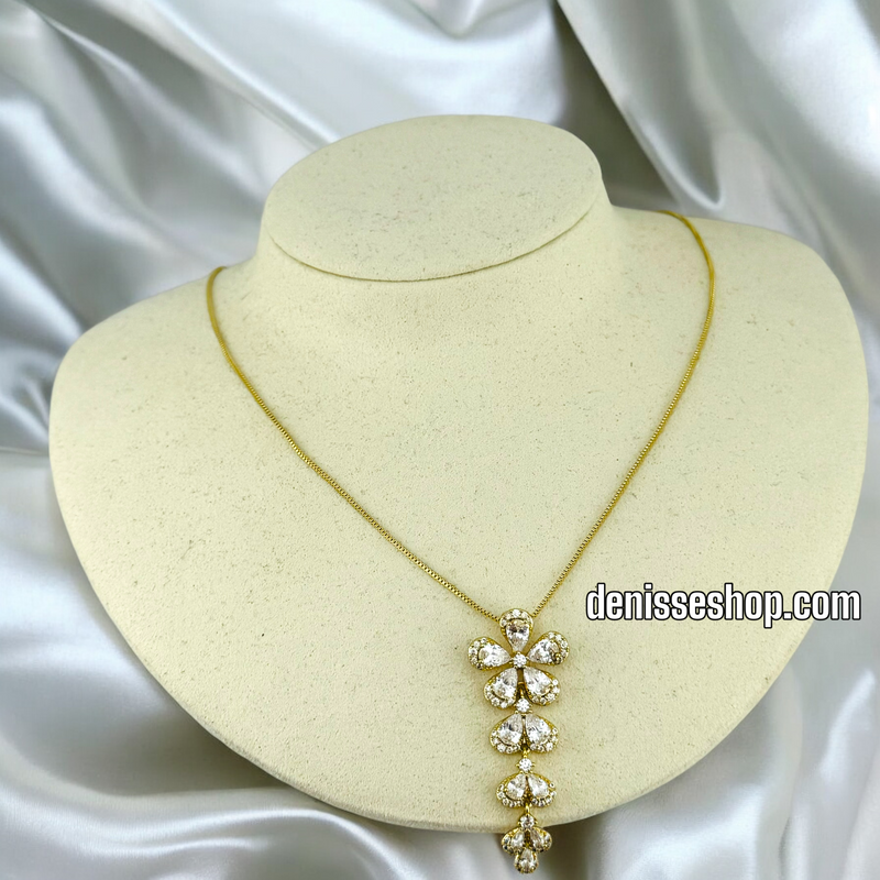 14K / WOMEN / ZIRCONIA FLOWER NECKLACE N118